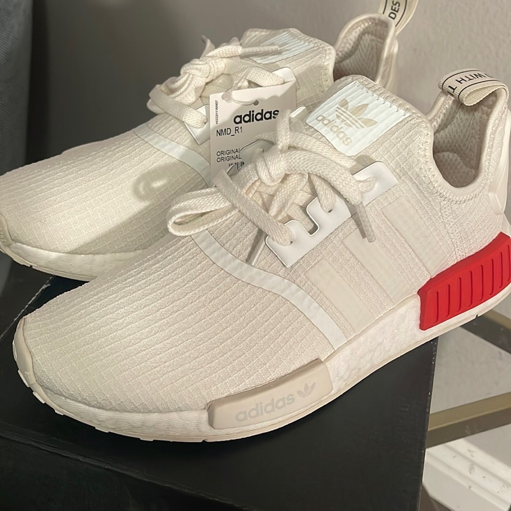 Men's Adidas NMD R1 (Off White Lush Red) Size 8